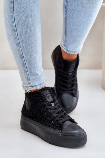 sich Zuarm laufen Freizeitschuhe mit Pelzmantel Typu Baranek Big Star OO274A443 schZuarze Farbe 2
