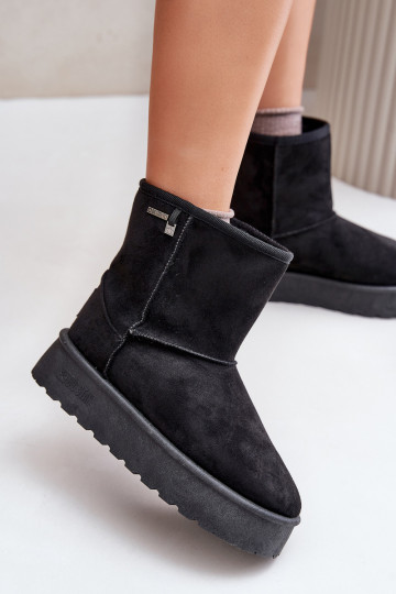 Groß Schneestiefel Feminin mit einer Plattform Big Star OO274898 schZuarze Farbe