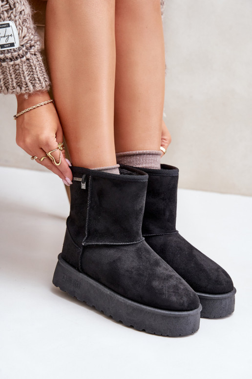 Groß Schneestiefel Feminin mit einer Plattform Big Star OO274898 schZuarze Farbe