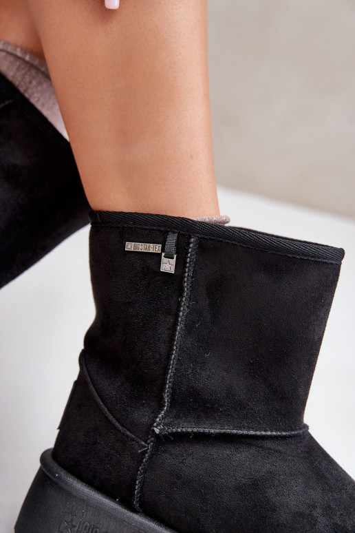 Groß Schneestiefel Feminin mit einer Plattform Big Star OO274898 schZuarze Farbe