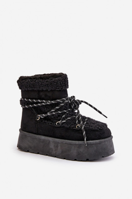 Schneestiefel mit Plateau und stylischen Details schZuarze Farbe Izathiel Schneestiefel mit Plateau und stylischen Details schZuarze Farbe Izathiel