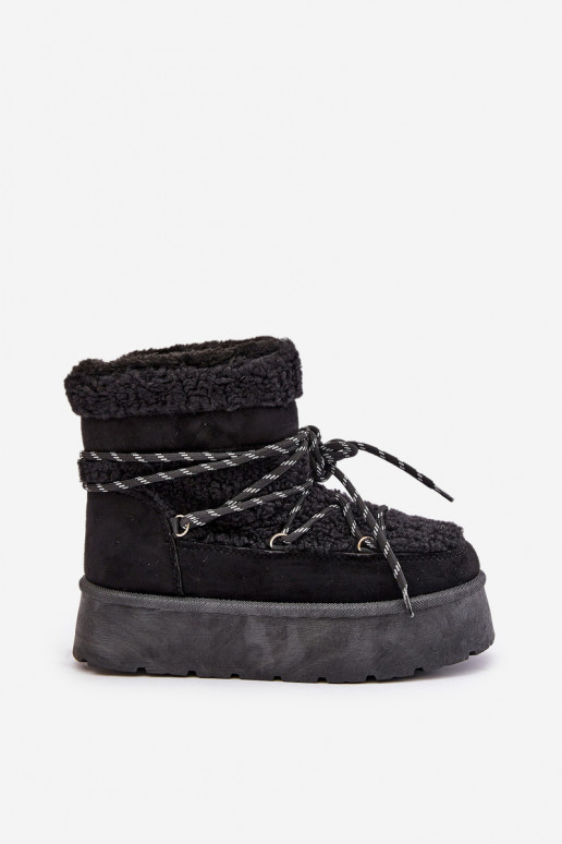 Schneestiefel mit Plateau und stylischen Details schZuarze Farbe Izathiel Schneestiefel mit Plateau und stylischen Details schZuarze Farbe Izathiel