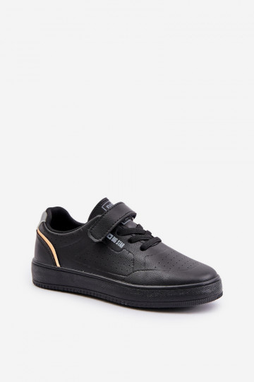 lässige Schuhe Kindisch aus Öko-Leder mit Klebeverschlüssen Big Star OO374004 schZuarze Farbe