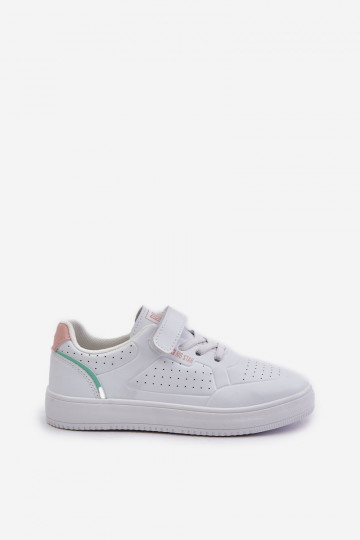 Kinder Freizeitschuhe mit selbstklebenden Öko-Lederverschlüssen Big Star OO374005 weiß 2