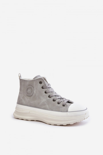 sich Zuarm laufen Freizeitschuhe mit einer Plattform Big Star OO274073 graue Farbe