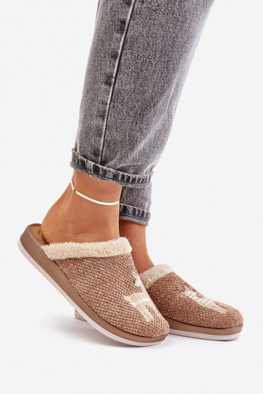 Hausschuhe Feminin mit Hirsch und ein Pelzmantel Inblu CT000034 Beige Hausschuhe Feminin mit Hirsch und ein Pelzmantel Inblu CT000034 Beige