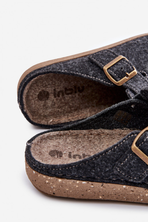 Hausschuhe für Männer mit Schnallen Hausschuhe Präventive Inblu MT000012 graue Farbe