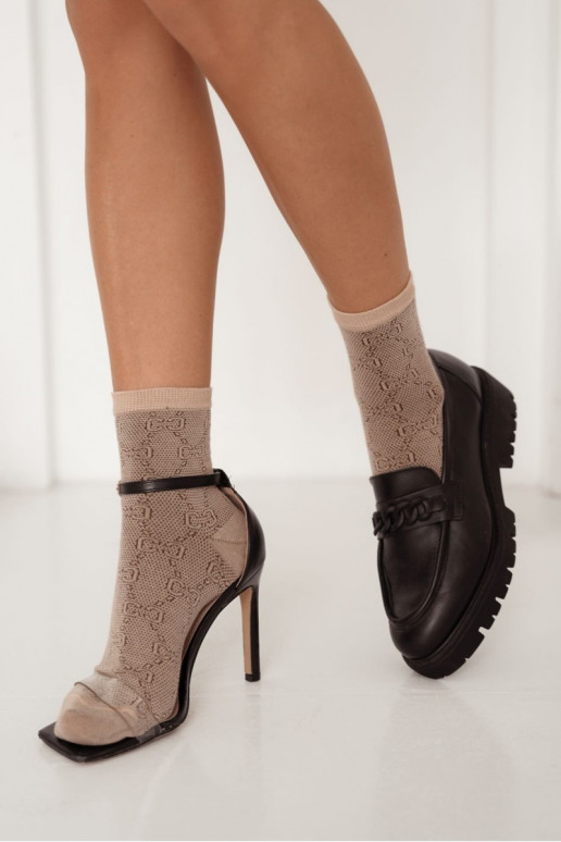 Gemustert Socken Feminin Beige Gemustert Socken Feminin Beige