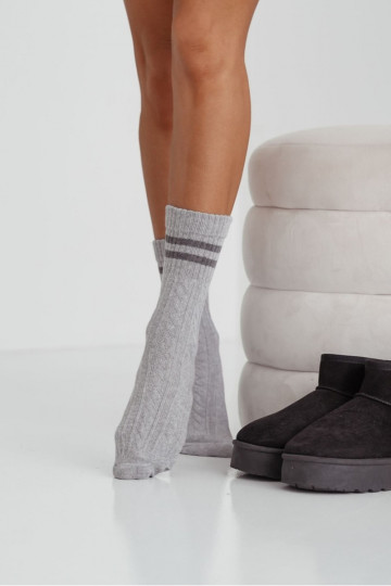 Socken Feminin INarkocz mit Streifen graue Farbe