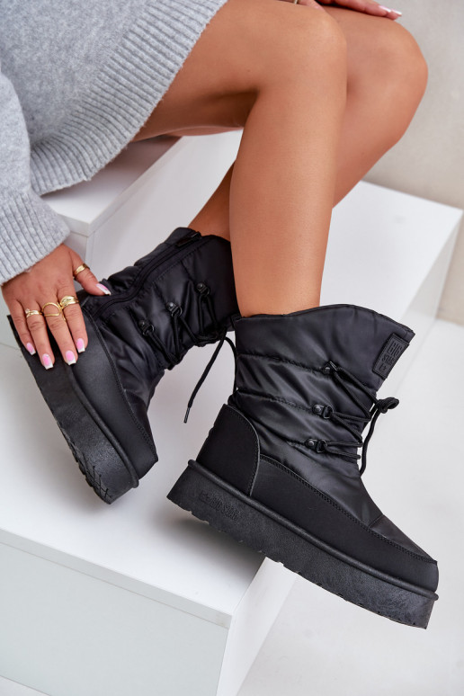 Schneestiefel mit einer Plattform Zum Schloss Big Star OO274884 schZuarze Farbe Schneestiefel mit einer Plattform Zum Schloss Big Star OO274884 schZuarze Farbe