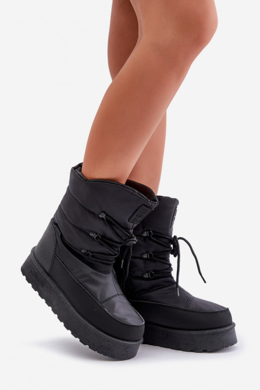 Schneestiefel mit einer Plattform Zum Schloss Big Star OO274884 schZuarze Farbe Schneestiefel mit einer Plattform Zum Schloss Big Star OO274884 schZuarze Farbe