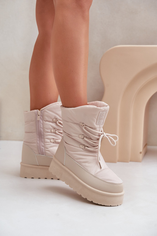 Schneestiefel mit einer Plattform Zum Schloss Big Star OO274885 Beige Schneestiefel mit einer Plattform Zum Schloss Big Star OO274885 Beige