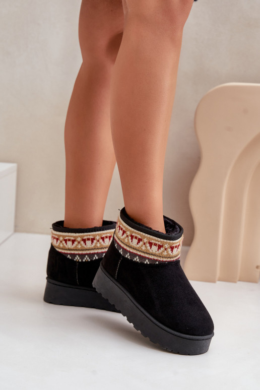 Schneestiefel Feminin mit Schriften mit einer Plattform schZuarze Farbe Avatharia Schneestiefel Feminin mit Schriften mit einer Plattform schZuarze Farbe Avatharia