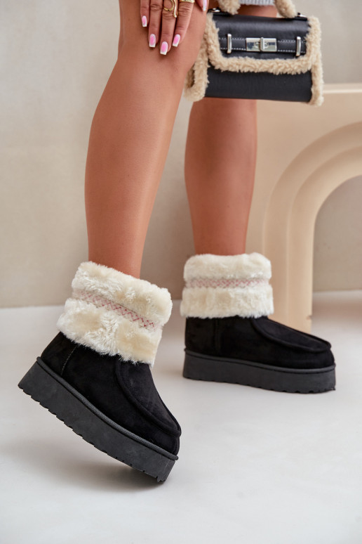 Schneestiefel Feminin mit einer Plattform mit Pelzmantel I Ein Beispiel schZuarze Farbe Deepanti Schneestiefel Feminin mit einer Plattform mit Pelzmantel I Ein Beispiel schZuarze Farbe Deepanti
