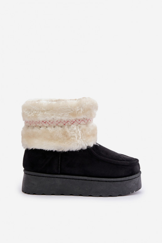 Schneestiefel Feminin mit einer Plattform mit Pelzmantel I Ein Beispiel schZuarze Farbe Deepanti Schneestiefel Feminin mit einer Plattform mit Pelzmantel I Ein Beispiel schZuarze Farbe Deepanti