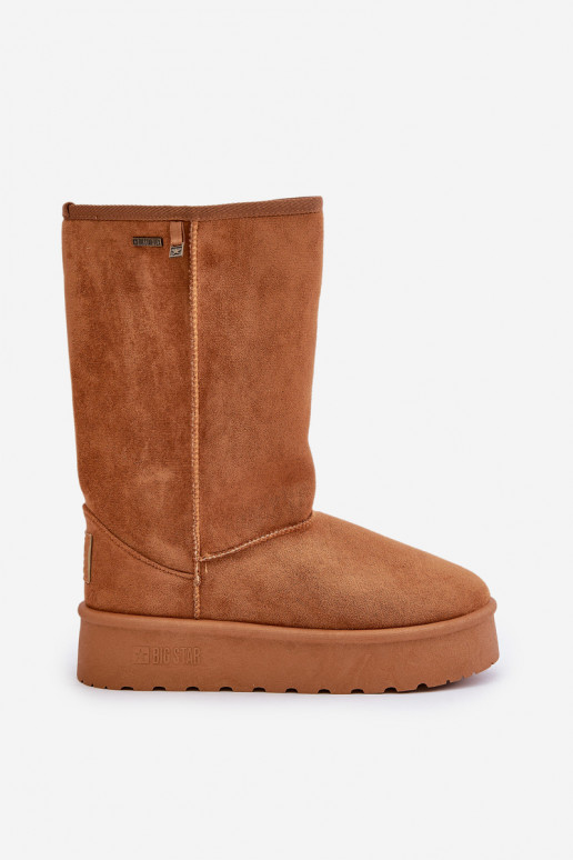 Groß Schneestiefel mit einer Plattform Big Star OO274893 braune Farbe