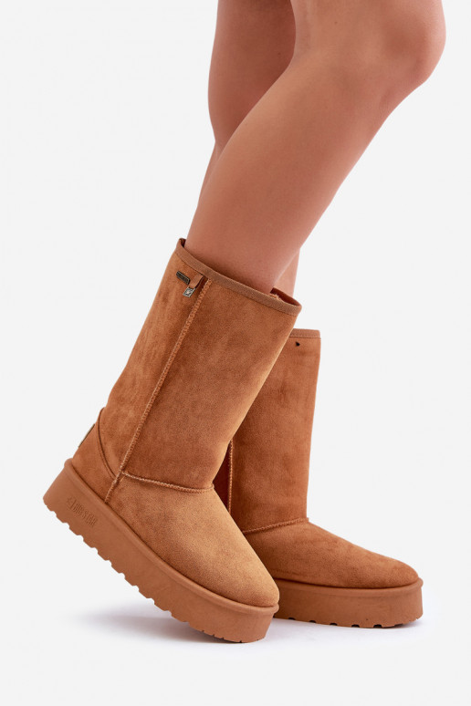 Groß Schneestiefel mit einer Plattform Big Star OO274893 braune Farbe