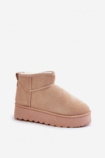 Schneestiefel für Damen mit Plateau zum Wärmen und Fell innen in der Farbe Beige von Xamella 2