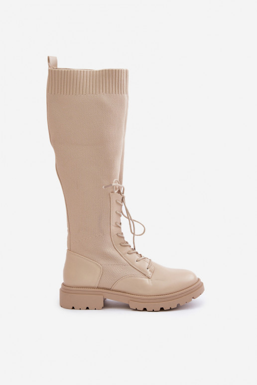 Ein überzeugendes Stilvollll Stiefel Ze SkarpetkoZuą CholeZuką Beige Iranel