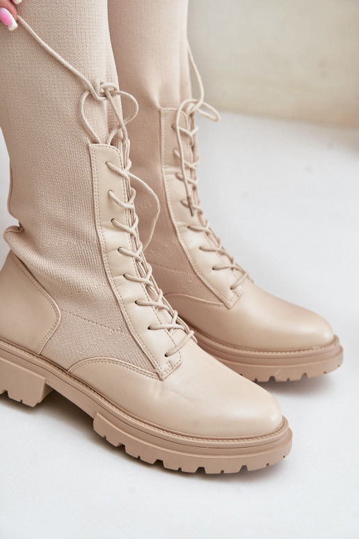 Ein überzeugendes Stilvollll Stiefel Ze SkarpetkoZuą CholeZuką Beige Iranel