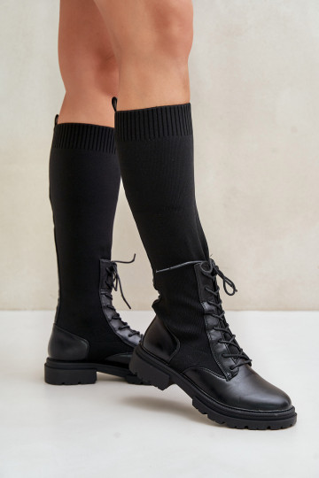 Ein überzeugendes Stilvollll Stiefel Ze SkarpetkoZuą CholeZuką schZuarze Farbe Iranel 2