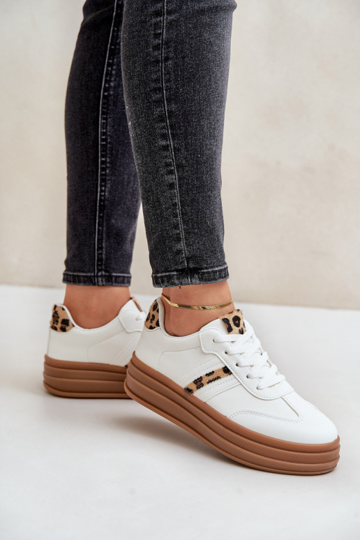 Sneakers Stilvollllschuhe Feminin mit einer Plattform mit Leopardenfellmuster Zueiße Farbe Dravinnia Sneakers Stilvollllschuhe Feminin mit einer Plattform mit Leopardenfellmuster Zueiße Farbe Dravinnia