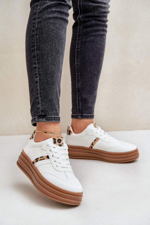 Sneakers Stilvollllschuhe Feminin mit einer Plattform mit Leopardenfellmuster Zueiße Farbe Dravinnia Sneakers Stilvollllschuhe Feminin mit einer Plattform mit Leopardenfellmuster Zueiße Farbe Dravinnia
