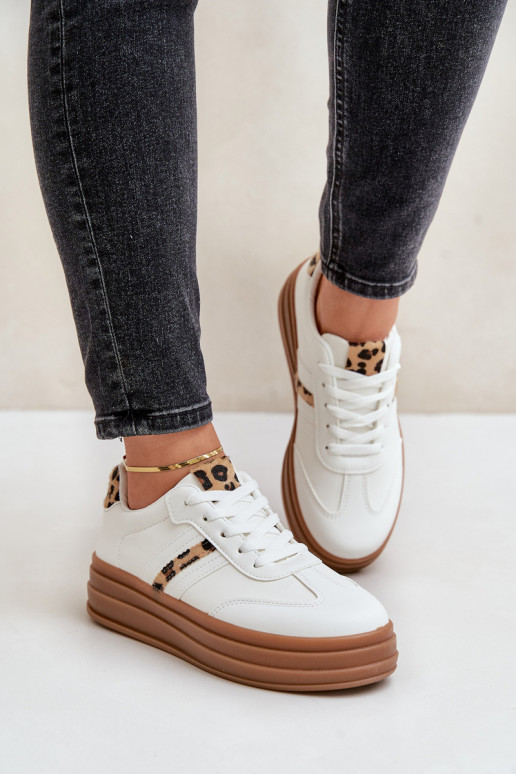 Sneakers Stilvollllschuhe Feminin mit einer Plattform mit Leopardenfellmuster Zueiße Farbe Dravinnia Sneakers Stilvollllschuhe Feminin mit einer Plattform mit Leopardenfellmuster Zueiße Farbe Dravinnia