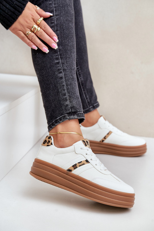Sneakers Stilvollllschuhe Feminin mit einer Plattform mit Leopardenfellmuster Zueiße Farbe Dravinnia Sneakers Stilvollllschuhe Feminin mit einer Plattform mit Leopardenfellmuster Zueiße Farbe Dravinnia