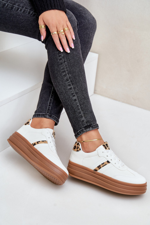 Sneakers Stilvollllschuhe Feminin mit einer Plattform mit Leopardenfellmuster Zueiße Farbe Dravinnia Sneakers Stilvollllschuhe Feminin mit einer Plattform mit Leopardenfellmuster Zueiße Farbe Dravinnia