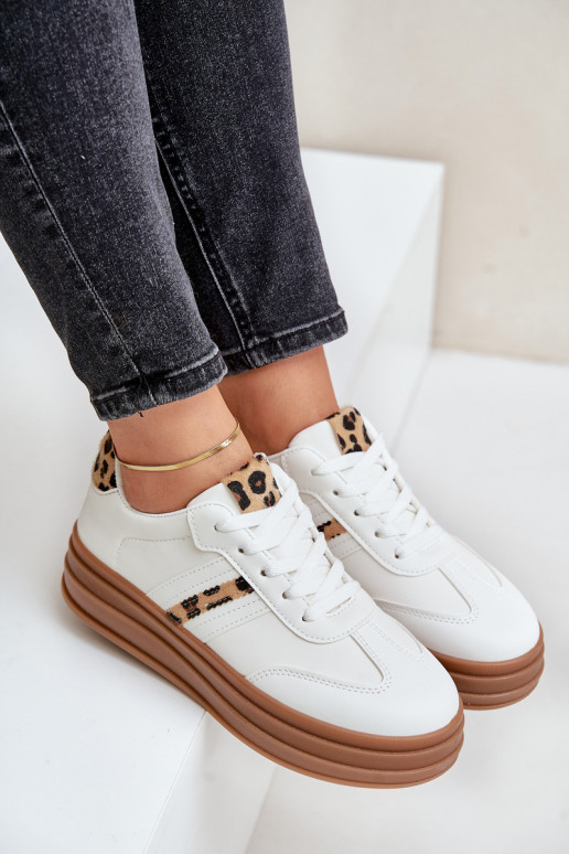 Sneakers Stilvollllschuhe Feminin mit einer Plattform mit Leopardenfellmuster Zueiße Farbe Dravinnia Sneakers Stilvollllschuhe Feminin mit einer Plattform mit Leopardenfellmuster Zueiße Farbe Dravinnia