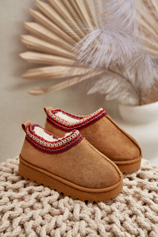 Kinderschneestiefel mit Plateau, isoliert mit Fell innen in braun Vilabria