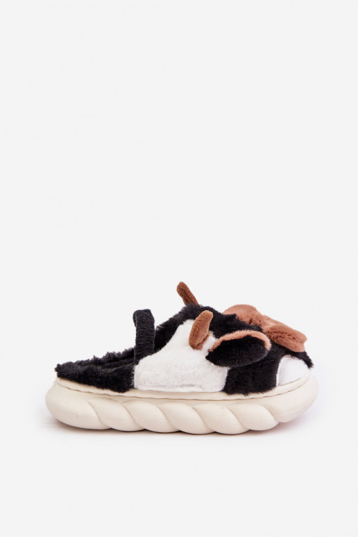 Kindisch mit Pelzmantel Hausschuhe Mit einem Thema KroZuy schZuarze Farbe Tamorrin