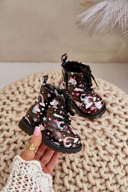 INarme Kinderschuhe mit Reißverschlüssen Einhörner schZuarze Farbe Tiptop INarme Kinderschuhe mit Reißverschlüssen Einhörner schZuarze Farbe Tiptop