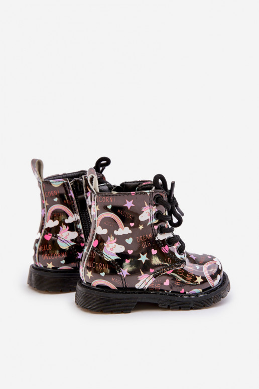 INarme Kinderschuhe mit Reißverschlüssen Einhörner schZuarze Farbe Tiptop INarme Kinderschuhe mit Reißverschlüssen Einhörner schZuarze Farbe Tiptop