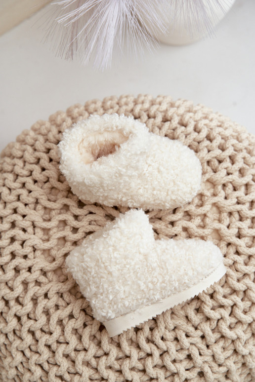 Stiefel Schneestiefel Kindisch mit Pelzmantel Typu Baranek elfenbeinfarbe Mevael