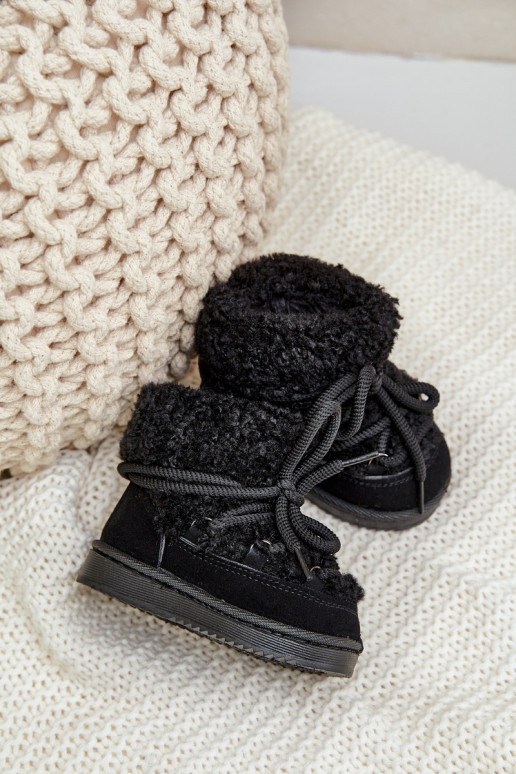 Zuarm Stiefel Schneestiefel Kindisch mit Riemen schZuarze Farbe Asija