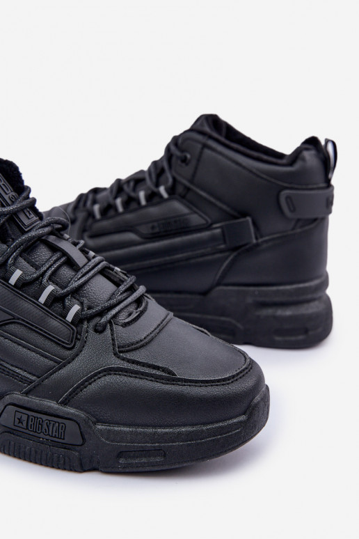 Sneakers Stilvollllschuhe für Männer sich Zuarm laufen Big Star OO174587 HI-POLLY SYSTEM schZuarze Farbe