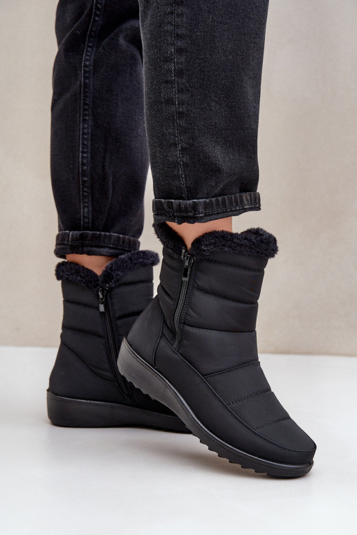 Schneestiefel Feminin Zum Schloss mit Pelzmantel schZuarze Farbe Fiorittia Schneestiefel Feminin Zum Schloss mit Pelzmantel schZuarze Farbe Fiorittia