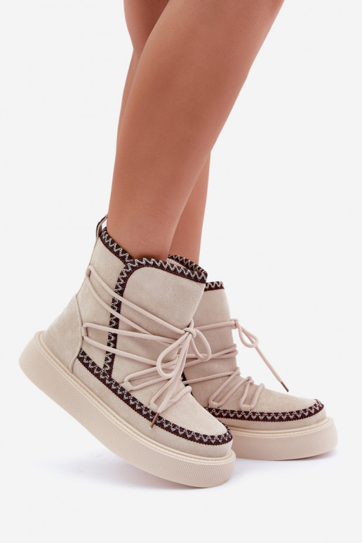 Schneestiefel Feminin Z Haftem mit einer Plattform elfenbeinfarbe Ermöglichtleris Schneestiefel Feminin Z Haftem mit einer Plattform elfenbeinfarbe Ermöglichtleris