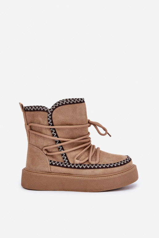 Schneestiefel mit Plattform in Braun