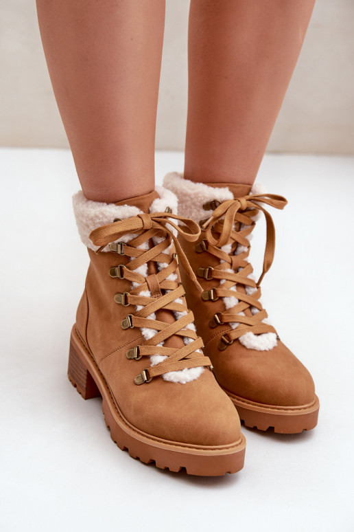Feminin Schuhe mit AufZuärmen Auf niedrigem Absatz braune Farbe Brenneth Feminin Schuhe mit AufZuärmen Auf niedrigem Absatz braune Farbe Brenneth