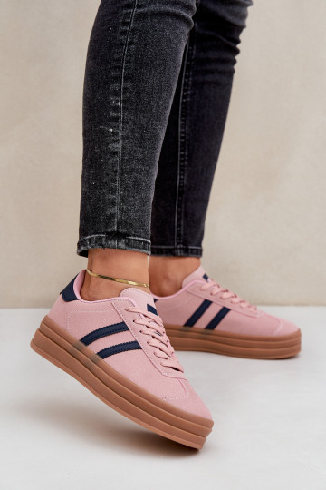 Sneakers Stilvollllschuhe Feminin mit einer Plattform pinke Farbe Egelia 2