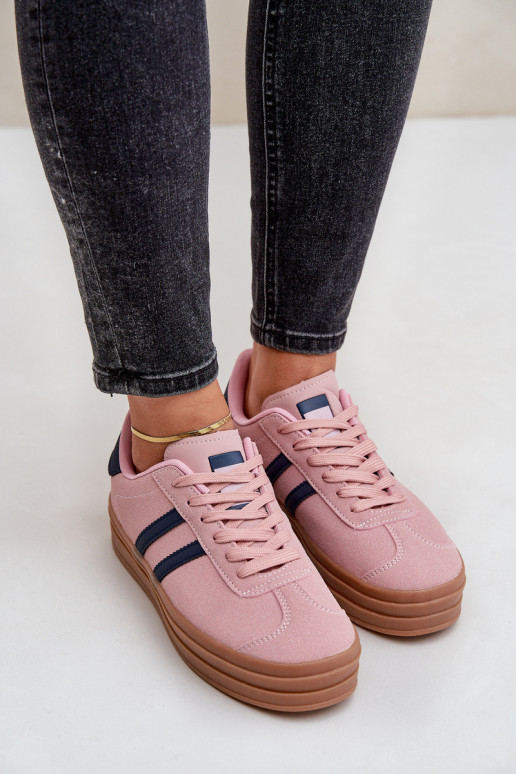 Sneakers Stilvollllschuhe Feminin mit einer Plattform pinke Farbe Egelia
