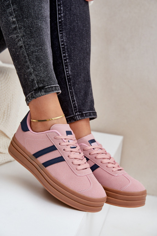 Sneakers Stilvollllschuhe Feminin mit einer Plattform pinke Farbe Egelia
