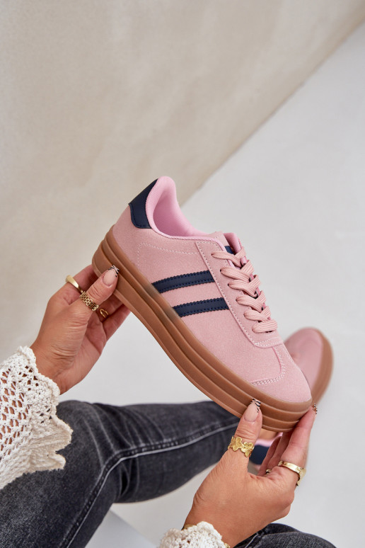 Sneakers Stilvollllschuhe Feminin mit einer Plattform pinke Farbe Egelia