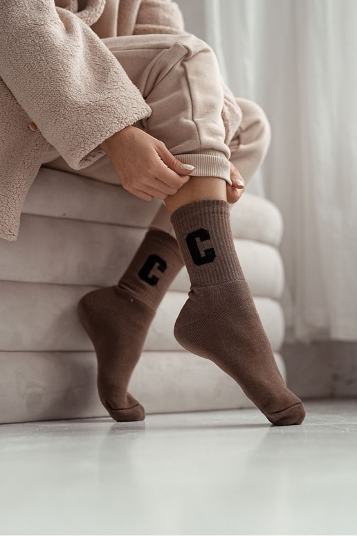 Damen-Frottee-Socken in brauner Farbe