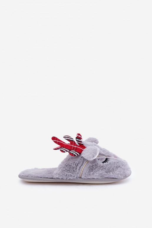 INeihnachten Hausschuhe Mit einem Thema Rentier graue Farbe Sylaia INeihnachten Hausschuhe Mit einem Thema Rentier graue Farbe Sylaia