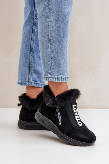 Sneakers Stilvollllschuhe Damenstiefel mit Pelzmantel schZuarze Farbe Zeriana 2