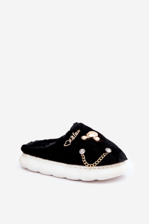 mit Pelzmantel Hausschuhe Z Przypinkami schZuarze Farbe Ivelfedi mit Pelzmantel Hausschuhe Z Przypinkami schZuarze Farbe Ivelfedi